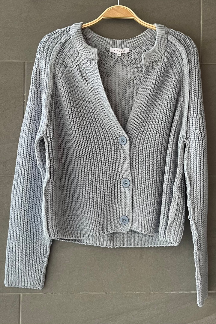 My Cozy Daphne Knit Cardigan (Grey Blue)