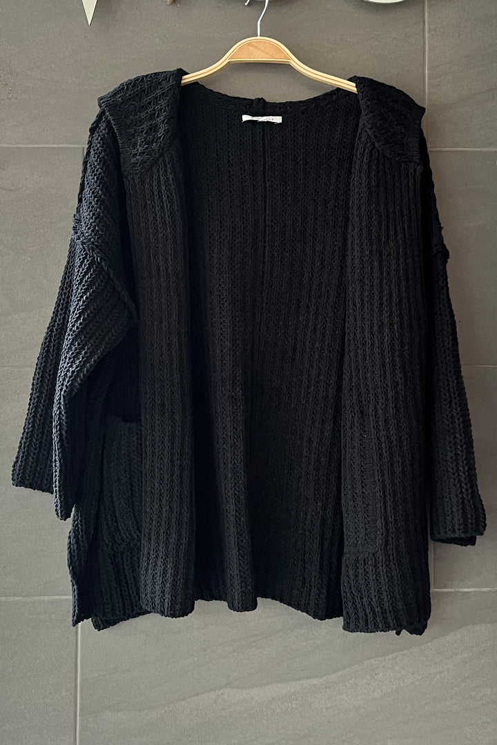 My Cozy Chenille Knit Cardigan (Black)
