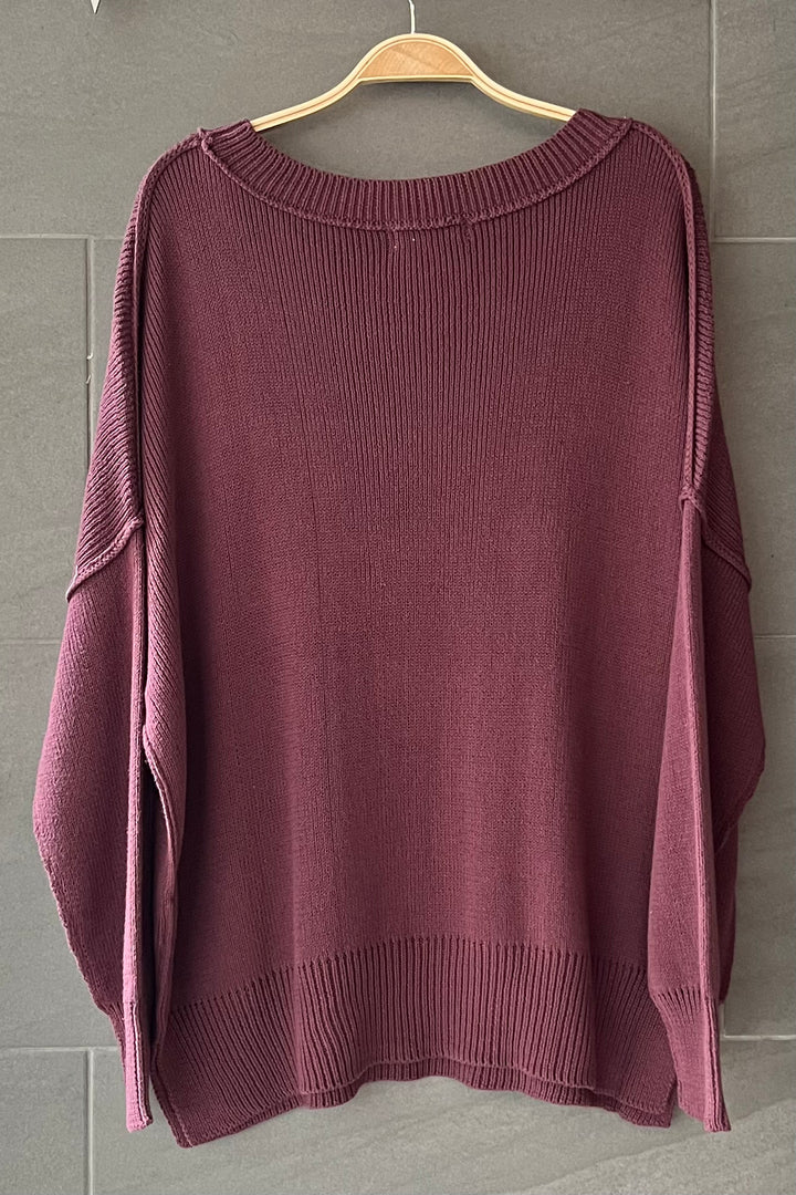 My Cozy At Home Sweater (Plum)