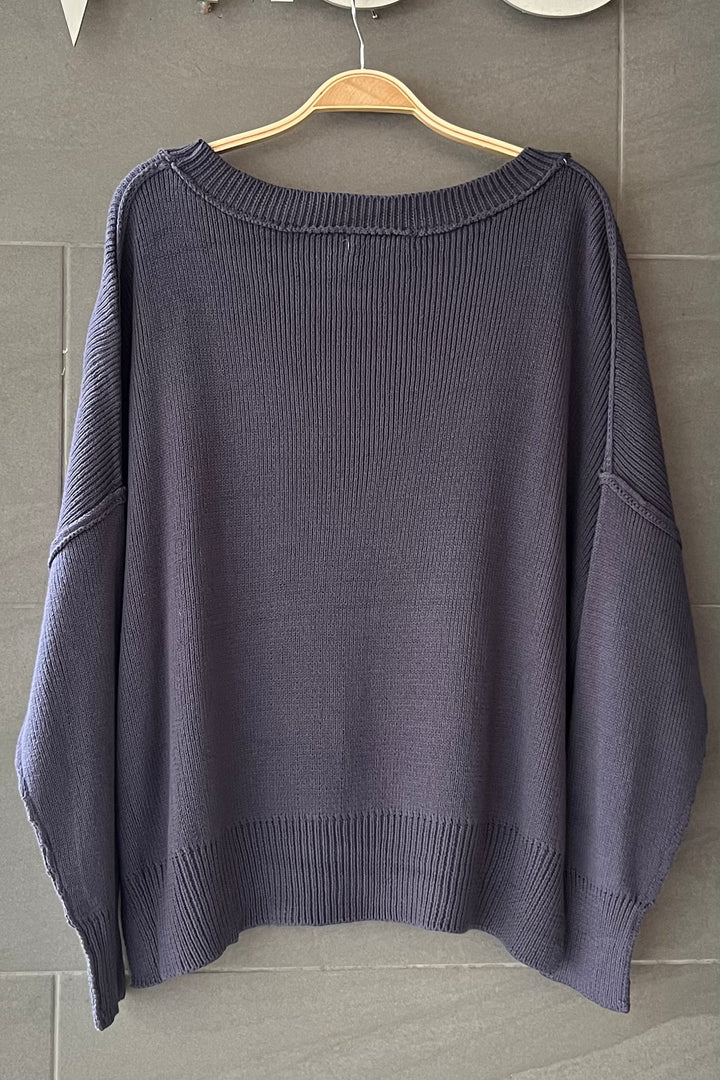 My Cozy At Home Sweater (Blueberry)