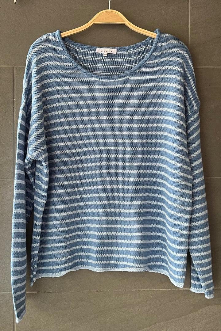 My Cozy Seraphina Striped Sweater (Blue/Grey)