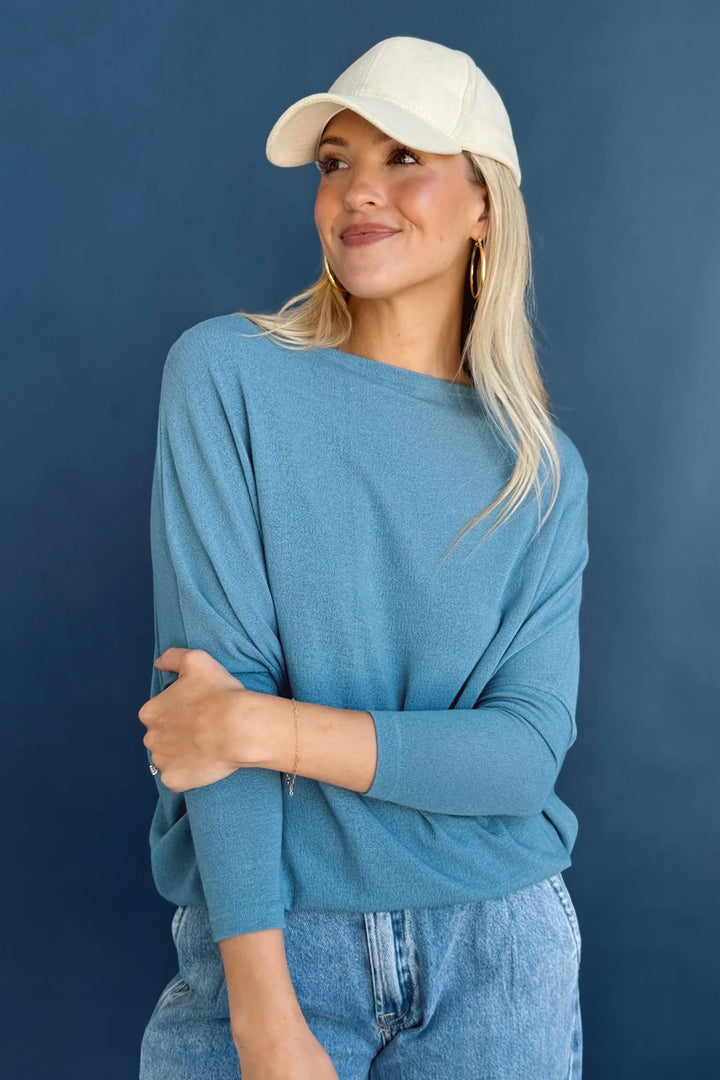Jolie All Day Slouch Top (Denim Blue)