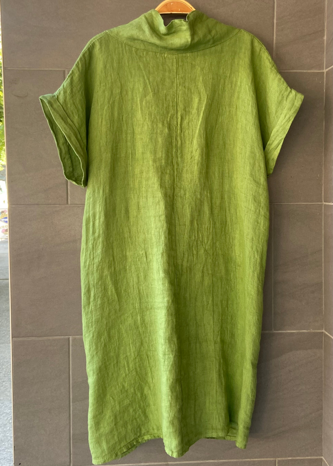 meo linen pocket dress Meo Linen Pocket Dress (Avocado) Vibe Apparel