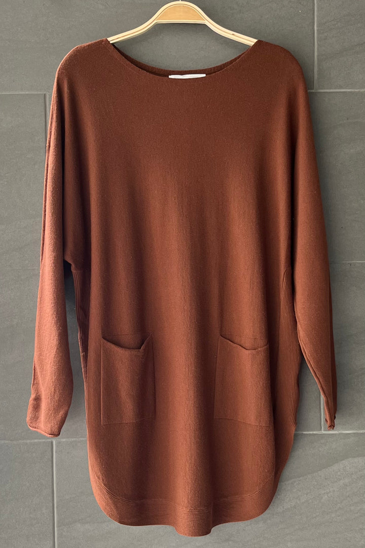 Meo Oversized Button Sweater (Coffee)