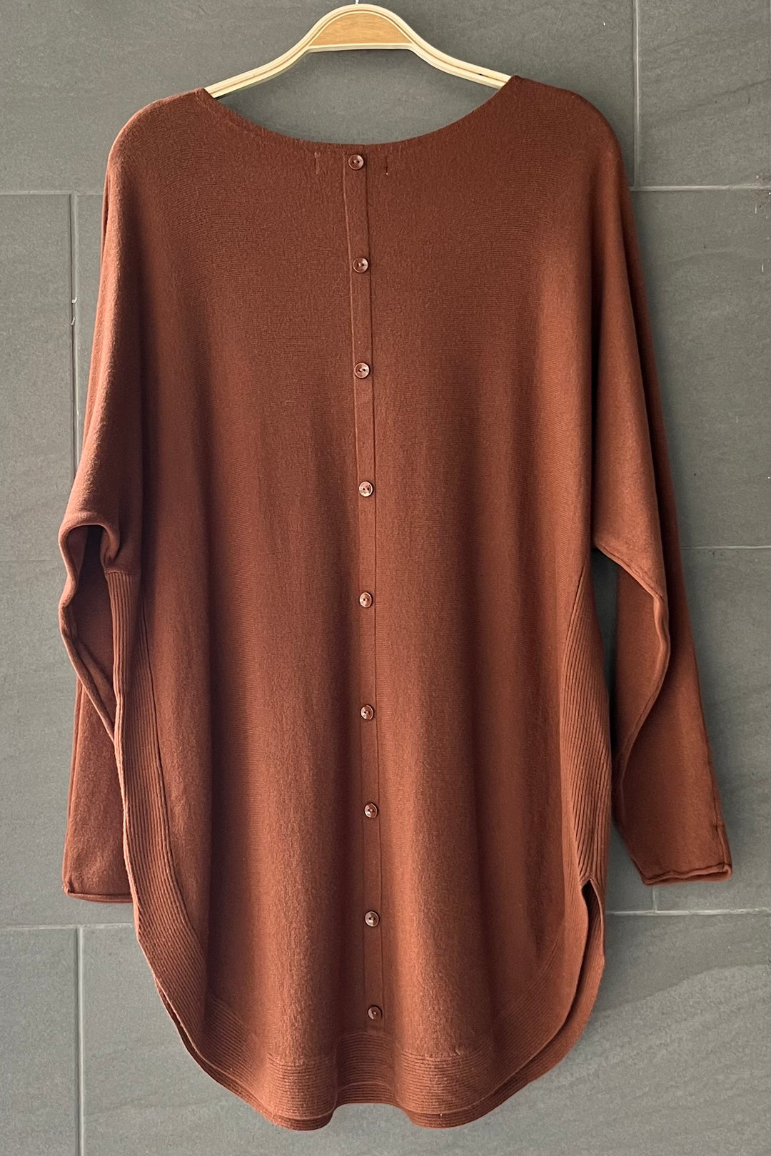 Meo Oversized Button Sweater (Coffee)