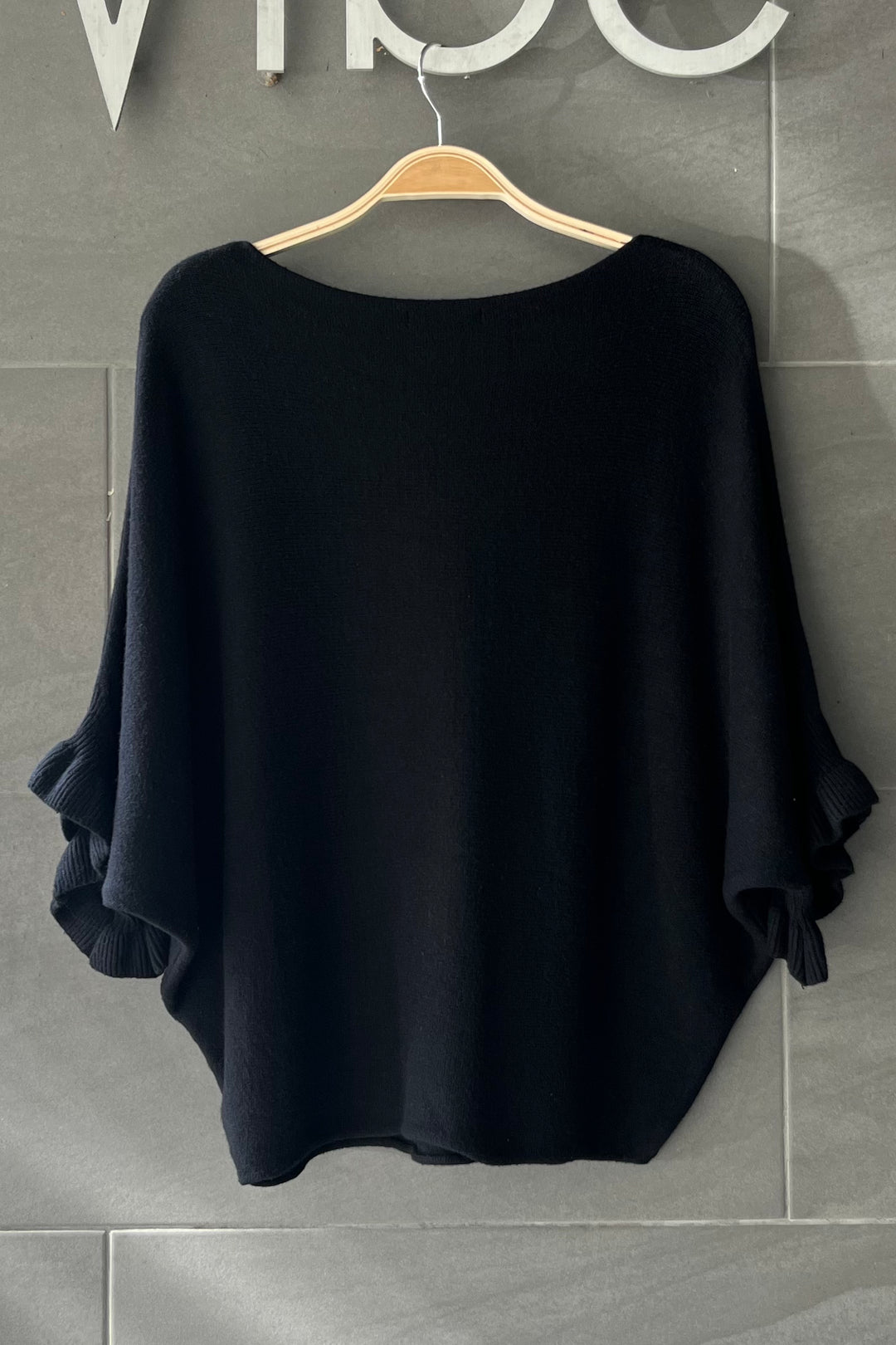 Meo Knit Flutter Sweater (Black)