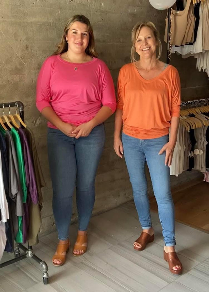Natural Vibe Modal V Neck Top (Tangerine)