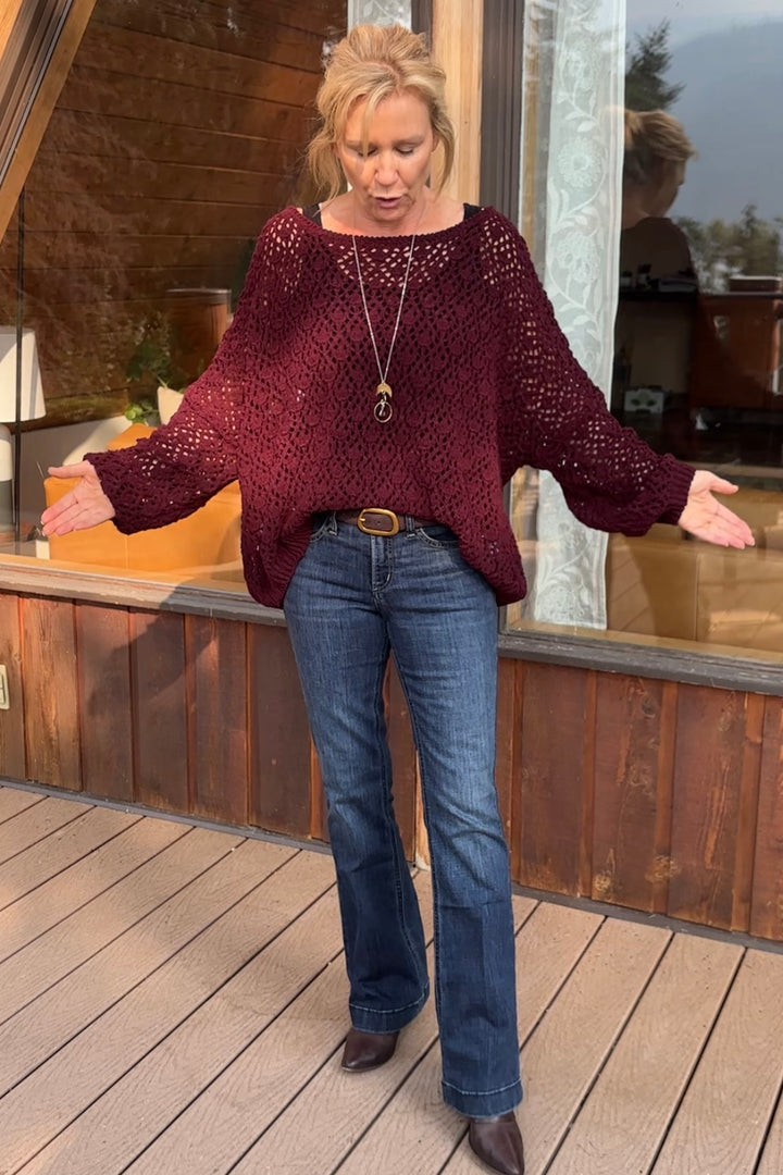My Cozy Tea Time Sweater (Plum)