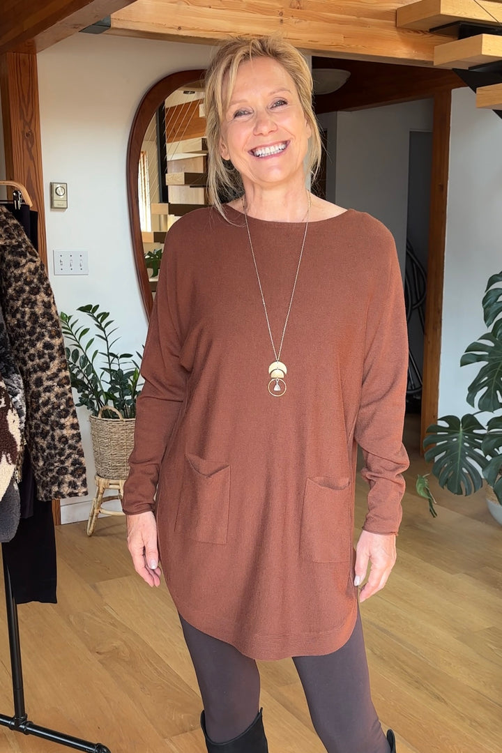 Meo Oversized Button Sweater (Coffee)