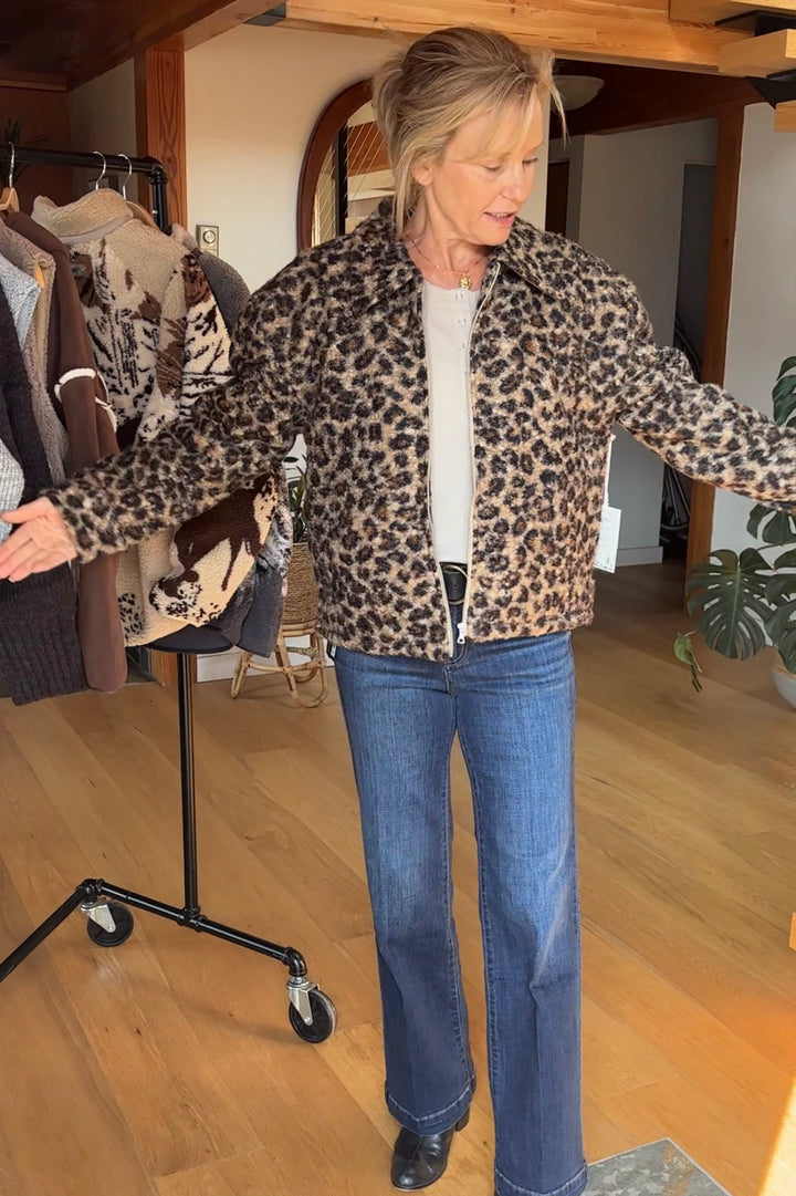 Kuwalla Leopard Sherpa Shacket