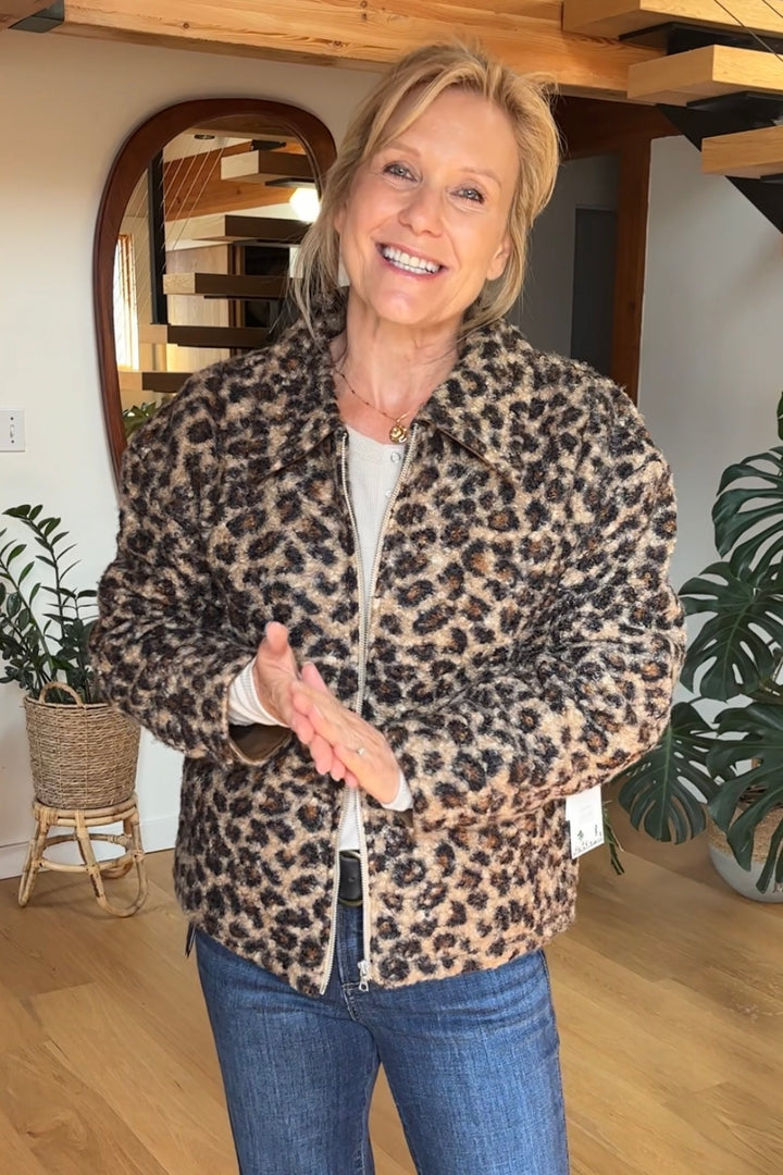 Kuwalla Leopard Sherpa Shacket