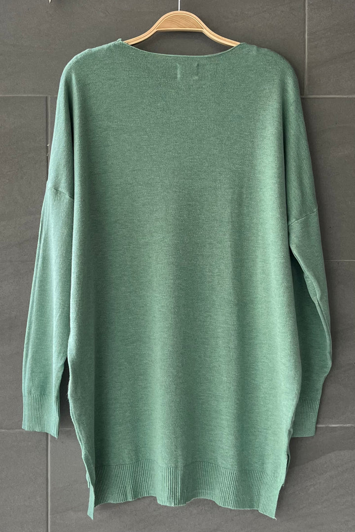 Comfy As Can Be Sweater (Heather Sage)