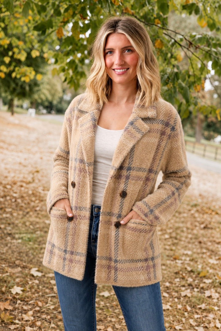 Be Cool Dylan Plaid Coatigan