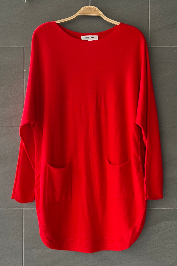 Meo Oversized Button Sweater (Red)