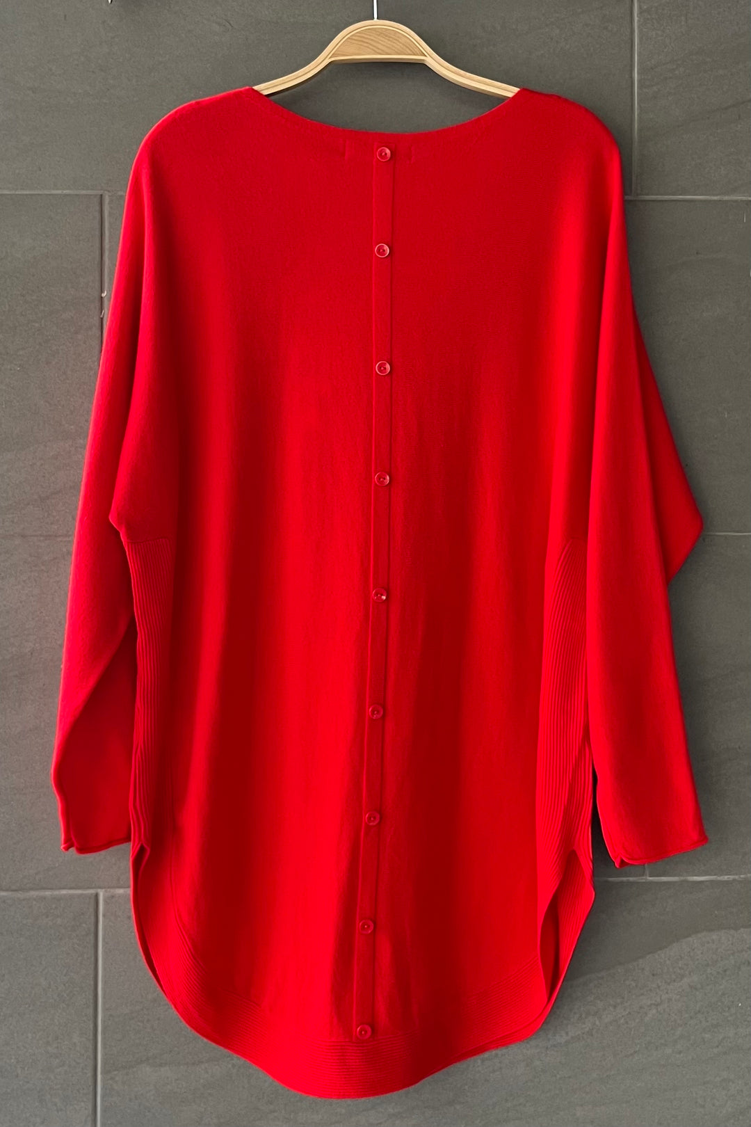 Meo Oversized Button Sweater (Red)