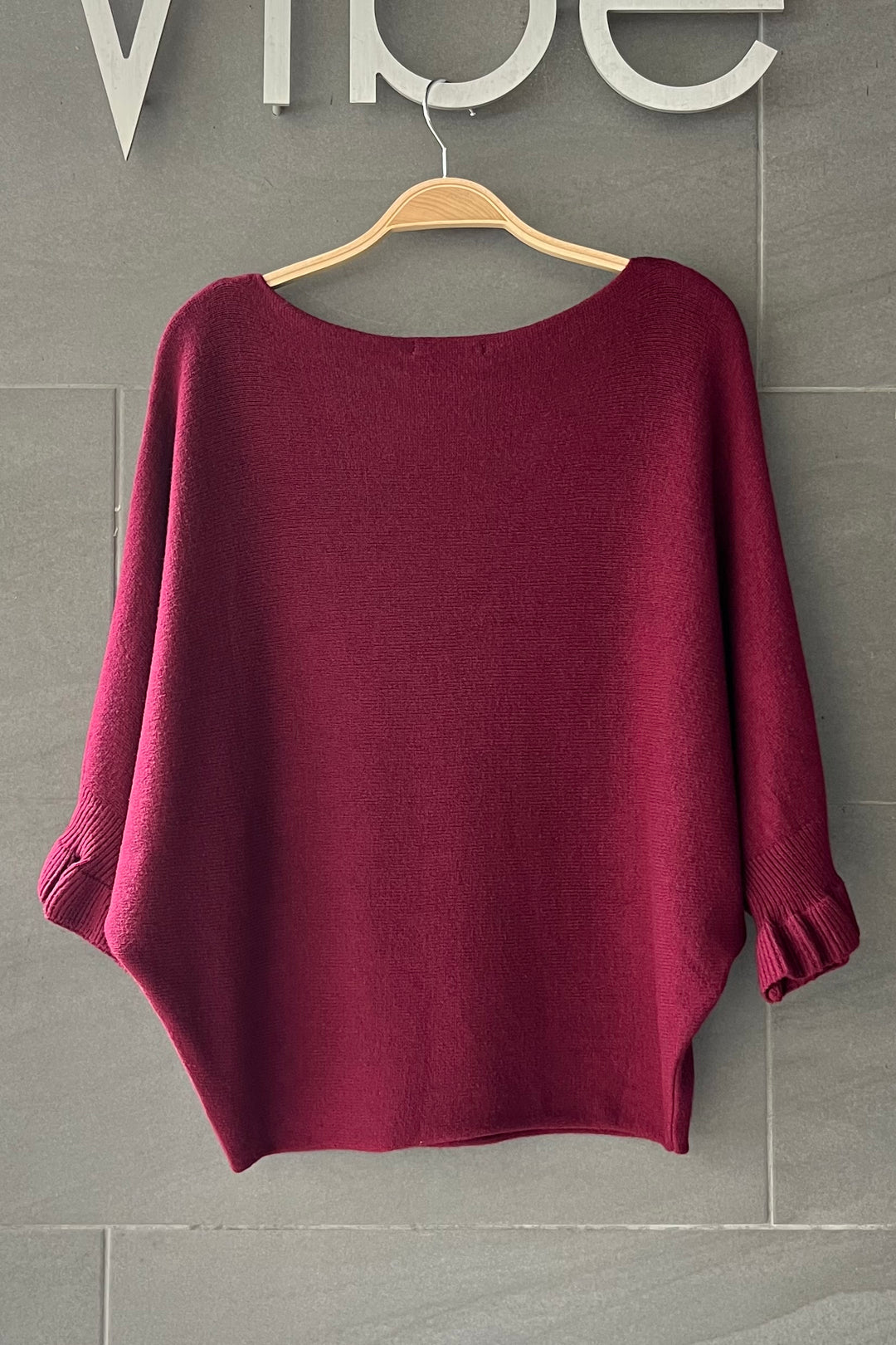 Meo Knit Flutter Sweater (Burgundy)