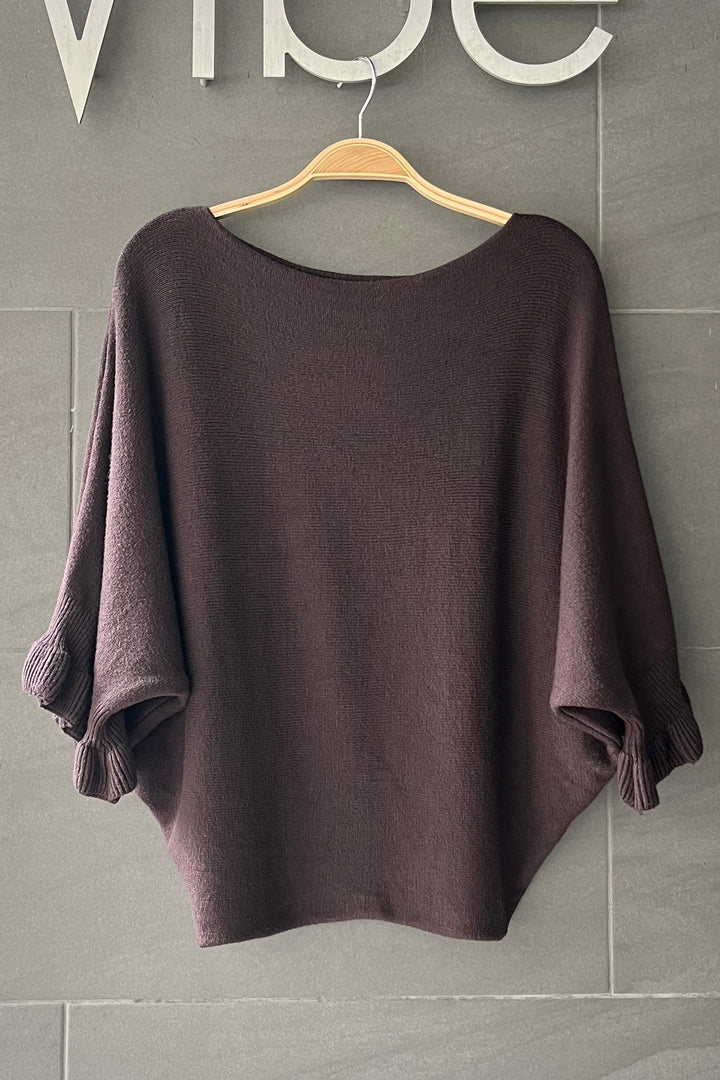 Meo Knit Flutter Sweater (Coffee)