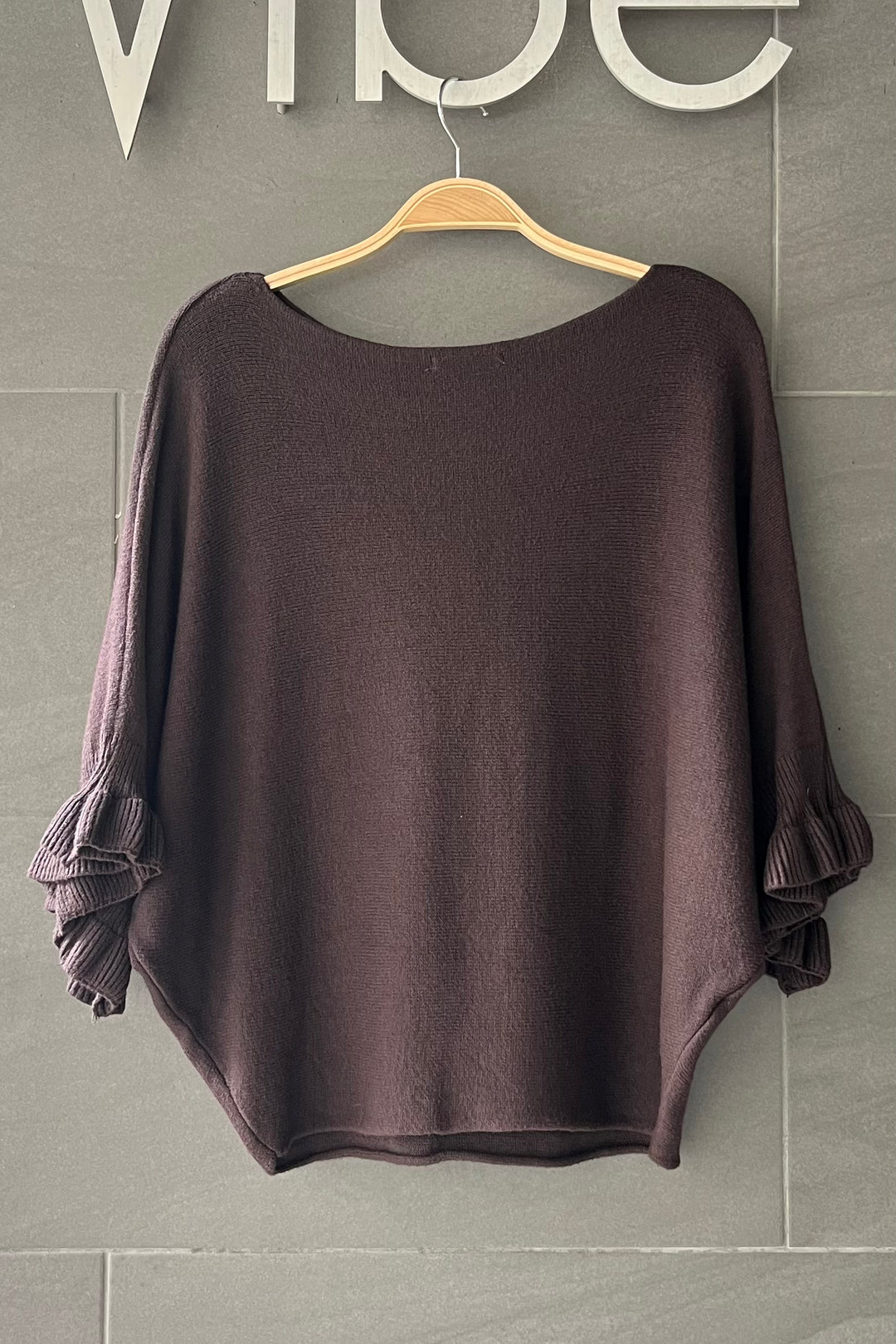 Meo Knit Flutter Sweater (Coffee)