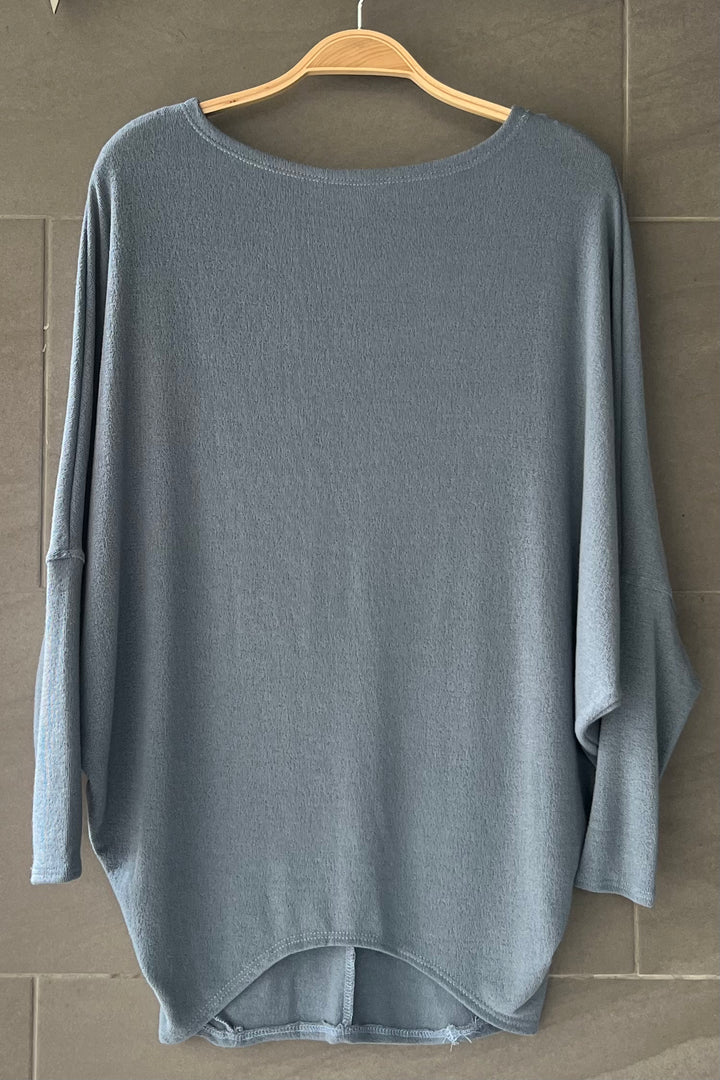 Jolie All Day Slouch Top (Blue Grey)