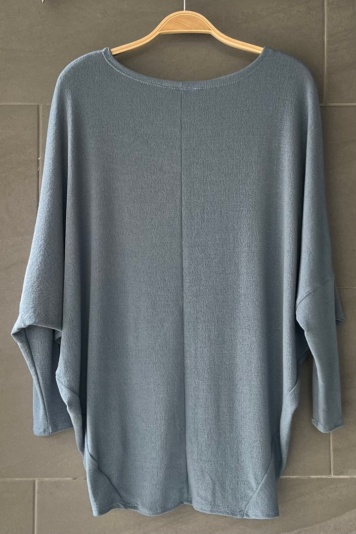 Jolie All Day Slouch Top (Blue Grey)