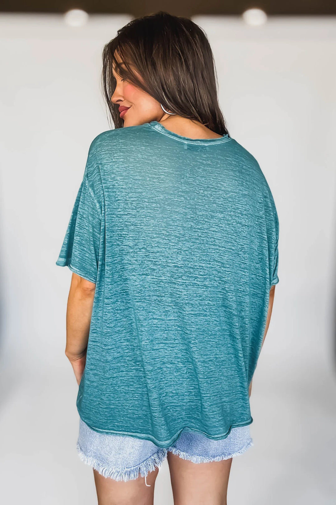Zen Oversized Burnout Tee (Dusty Teal)