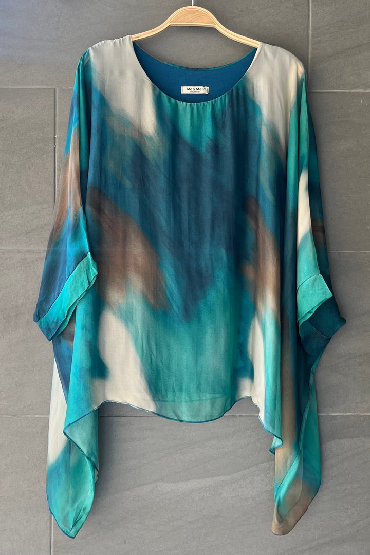Jackie Silk Blouse (Ocean)