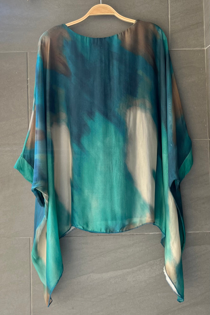 Jackie Silk Blouse (Ocean)