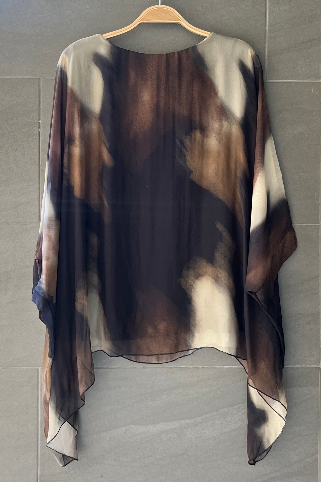 Jackie Silk Blouse (Black Tie Dye)