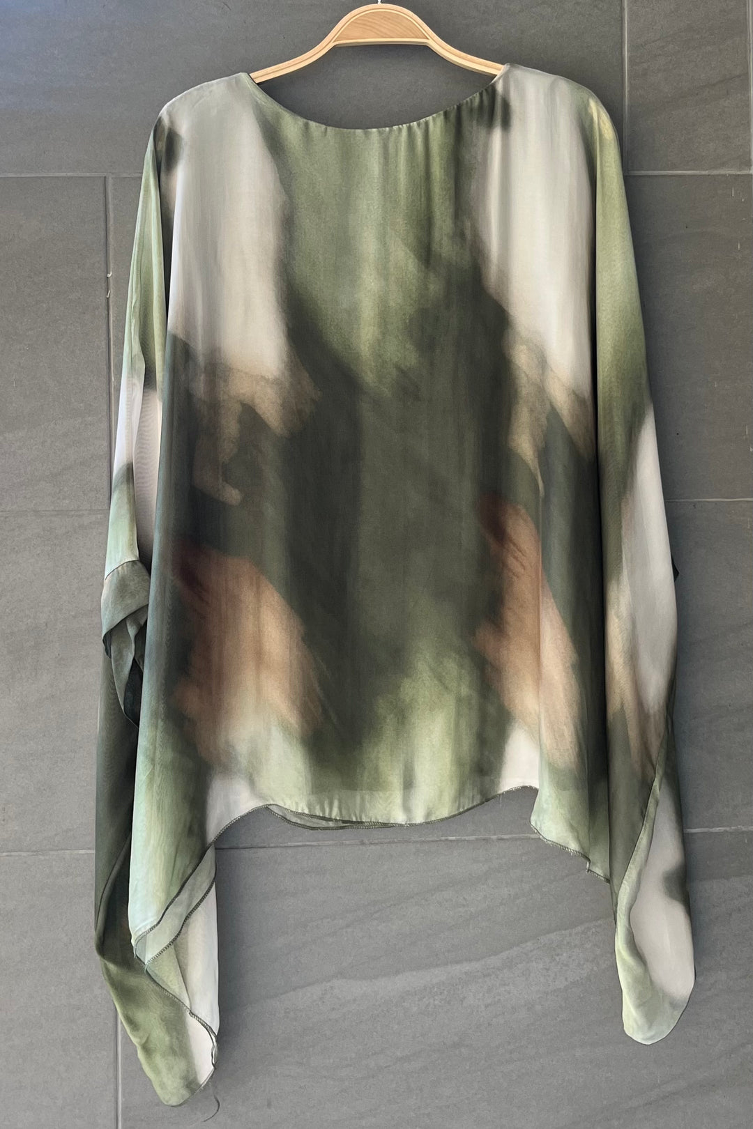 Jackie Silk Blouse (Army Green)