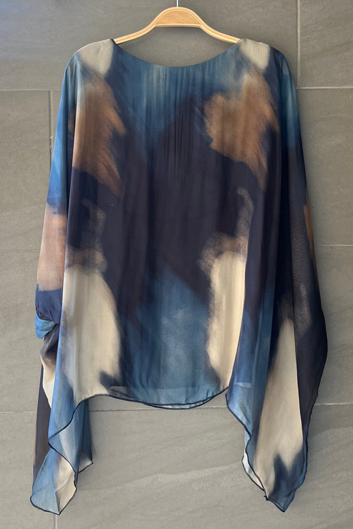 Jackie Silk Blouse (Dark Denim)