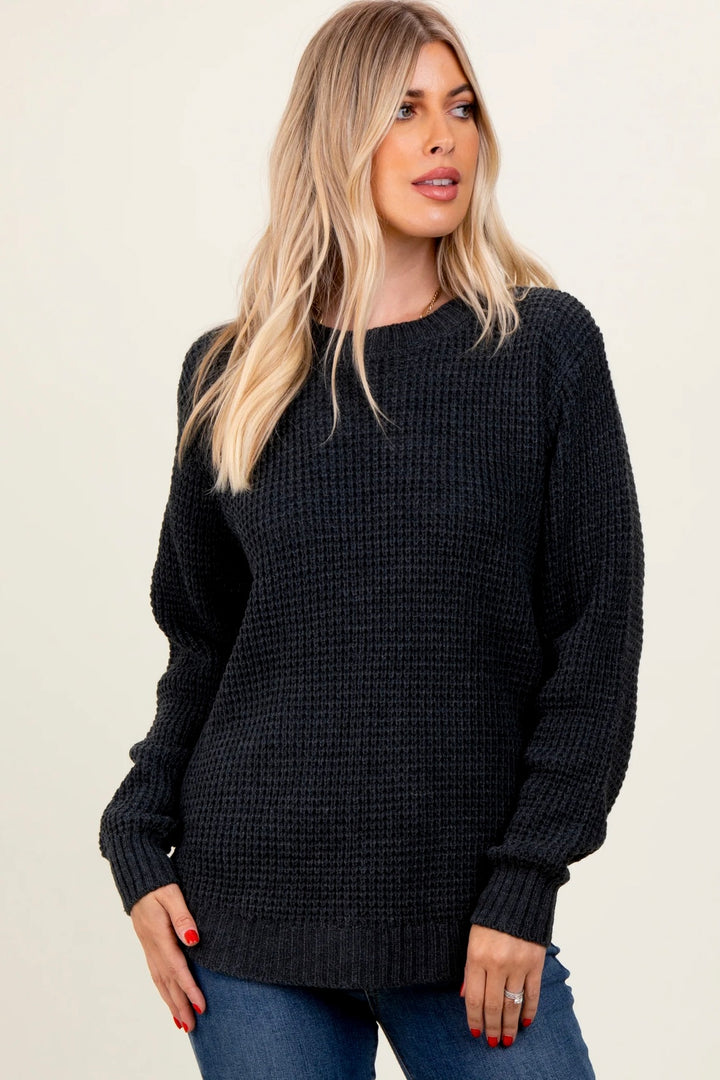 Zen Waffle Sweater (Black)