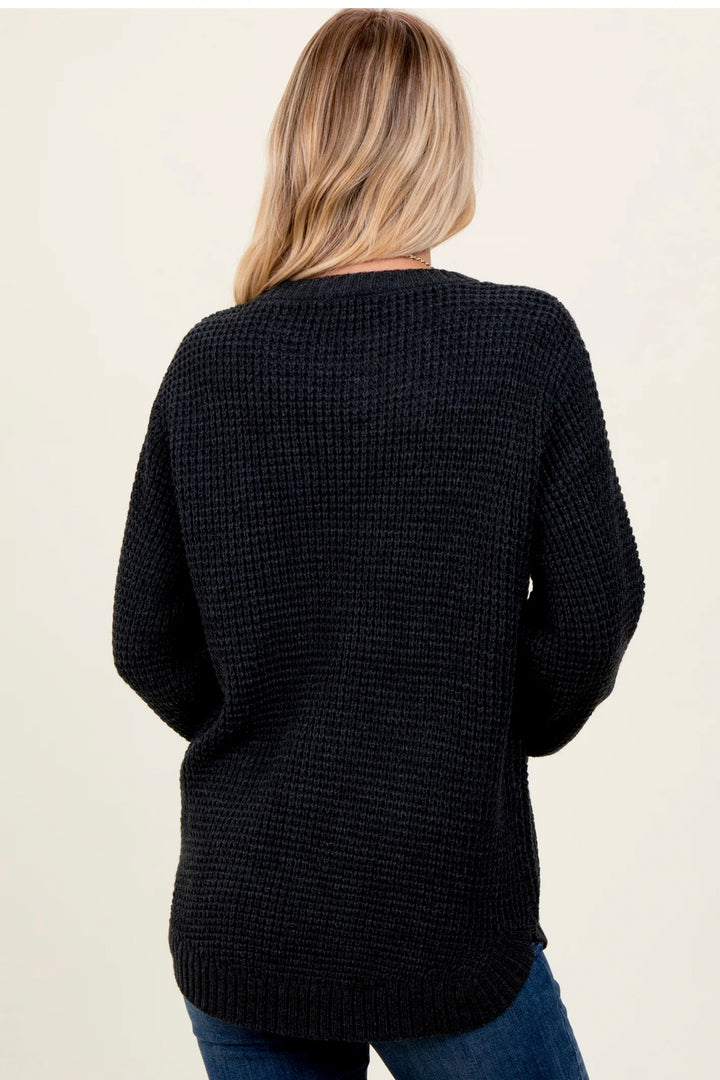 Zen Waffle Sweater (Black)