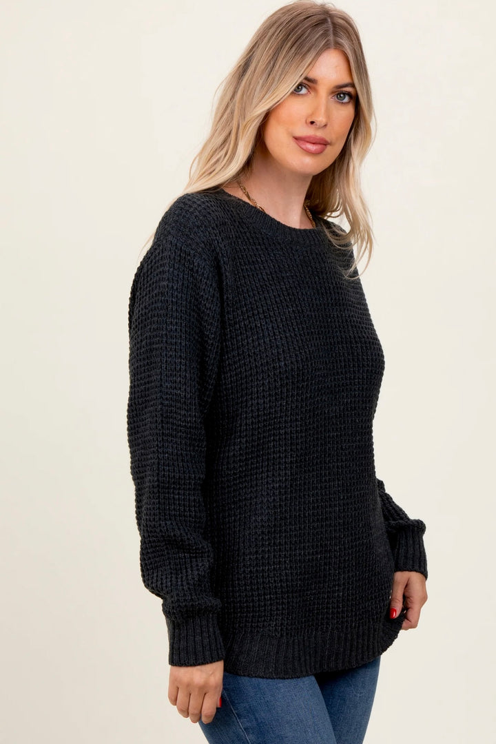 Zen Waffle Sweater (Black)