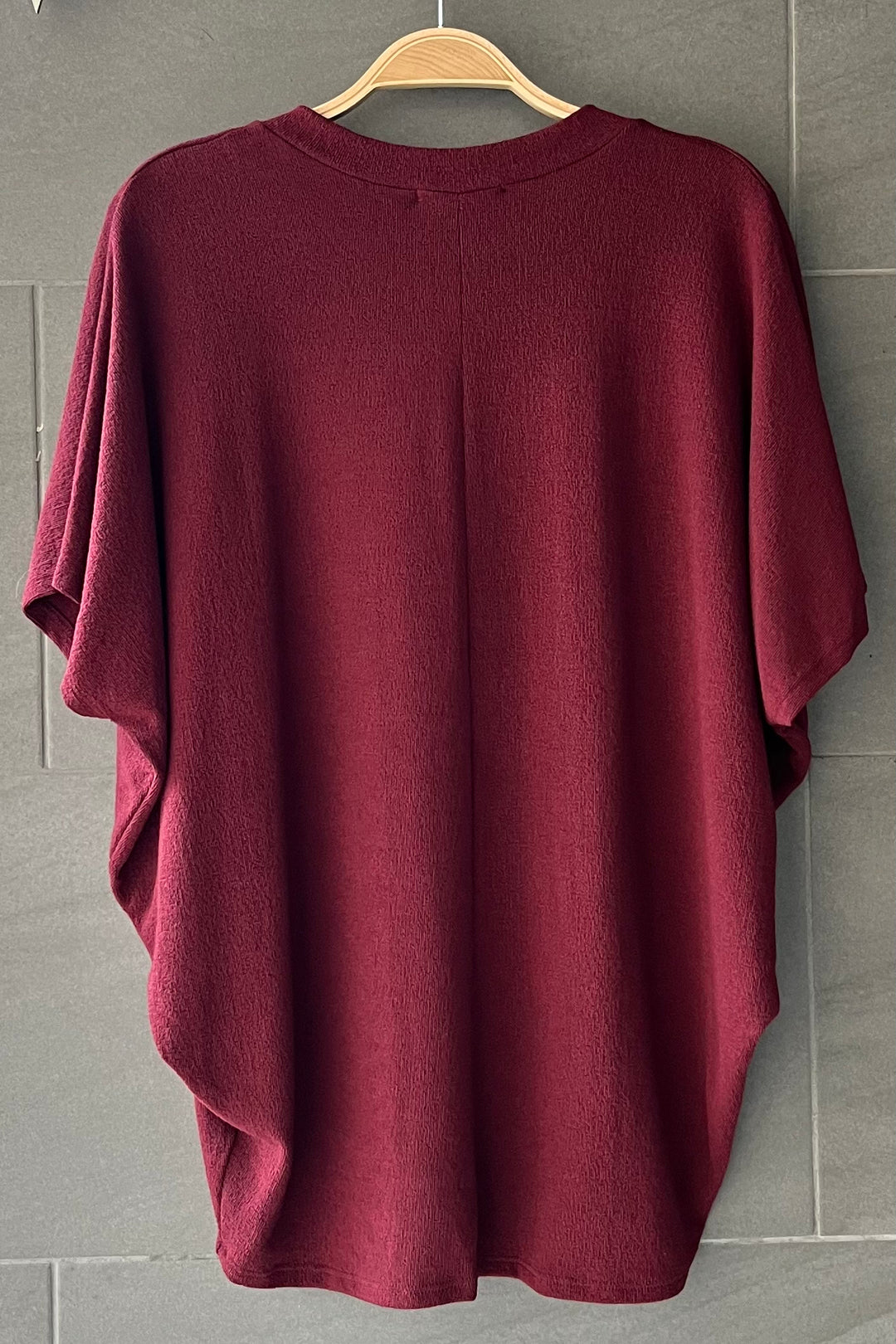 Jolie Slouchy Dolman Tee (Burgundy)
