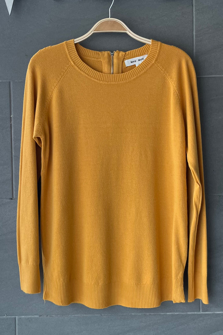 Meo Knit Zipper Sweater (Mustard)