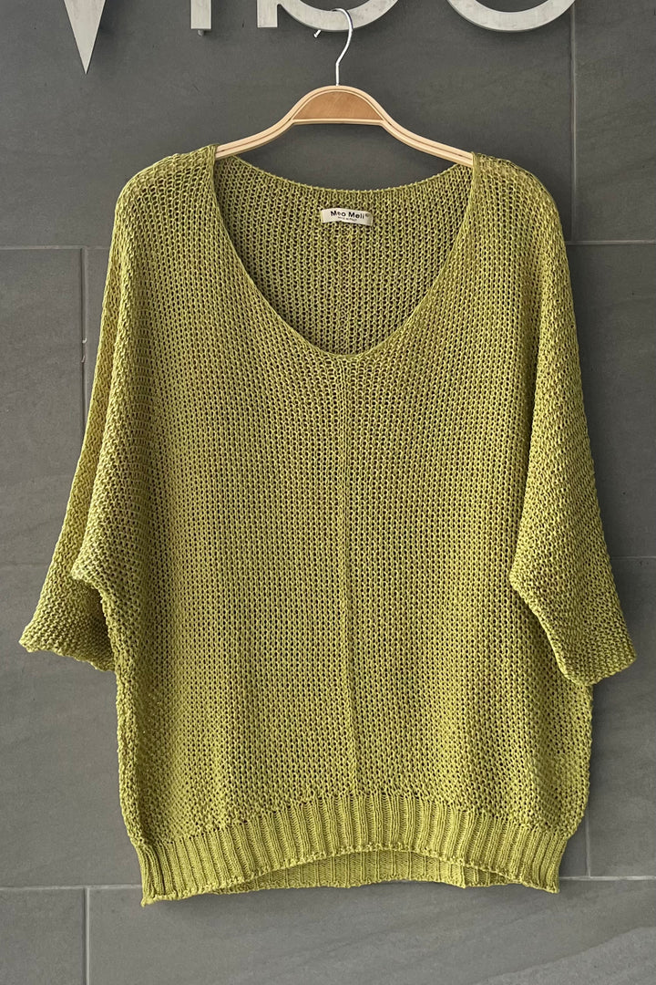 Meo Loose Knit Sweater (Avocado)