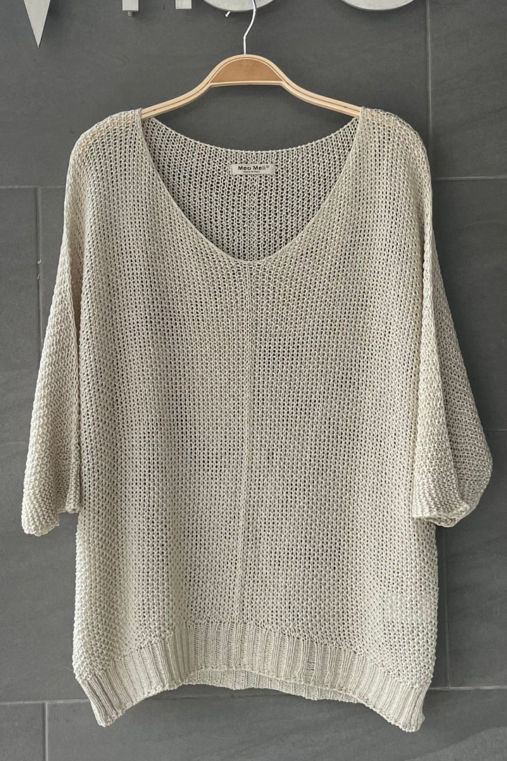 Meo Loose Knit Sweater (Beige)