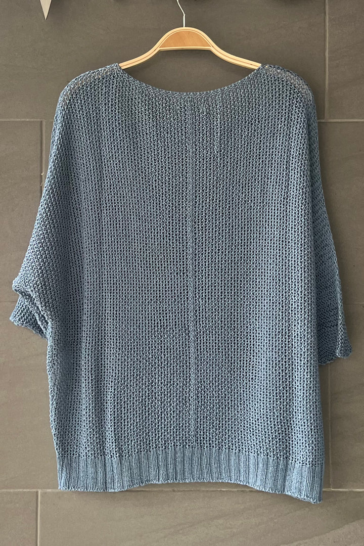 Meo Loose Knit Sweater (Denim)