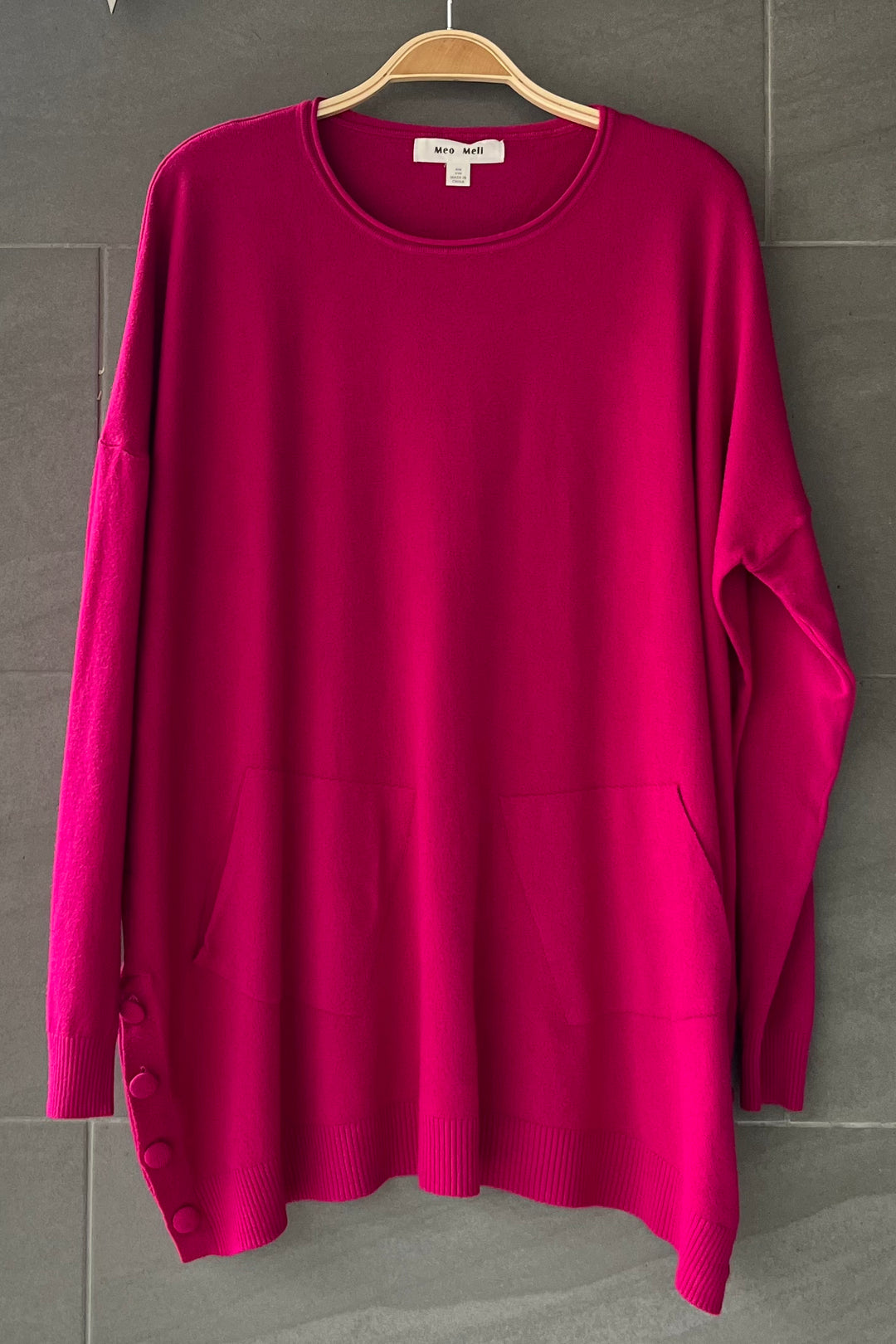 Meo Soft Knit Pocket Tunic (Magenta)