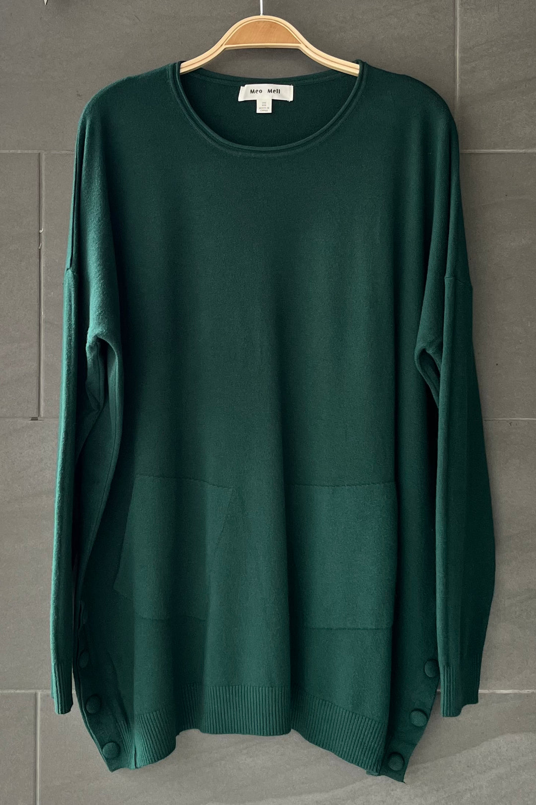 Meo Soft Knit Pocket Tunic (Forest Green)