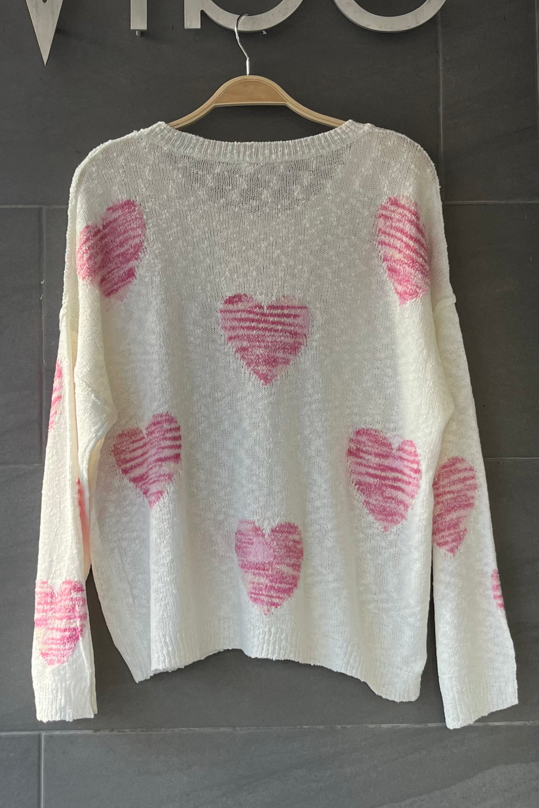 My Cozy Be My Valentine Sweater (Ivory/Pink)