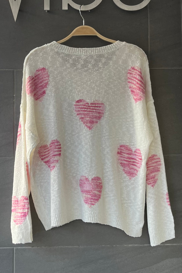 My Cozy Be My Valentine Sweater (Ivory/Pink)