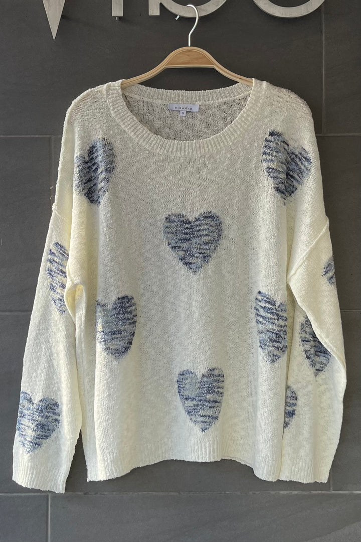 My Cozy Be My Valentine Sweater (Ivory/Navy)
