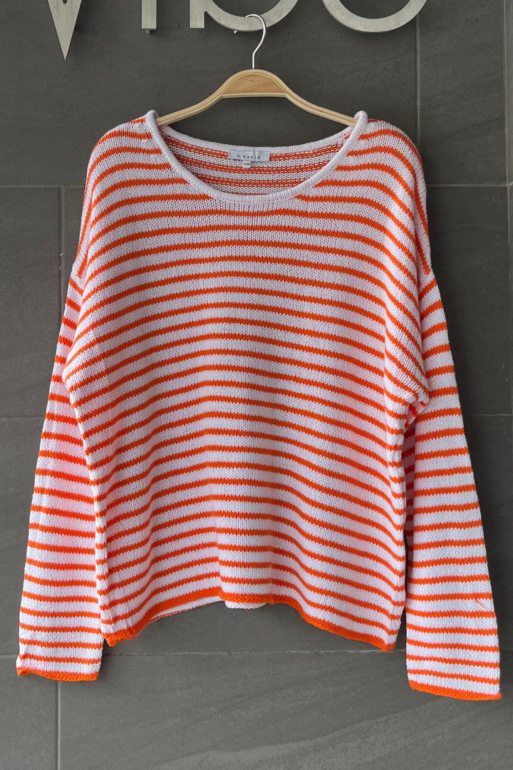 My Cozy Seraphina Striped Sweater (Orange)
