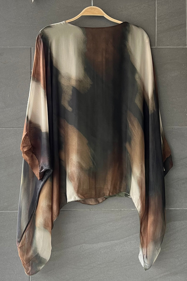 Meo Jackie Silk Blouse (Army/Coffee)