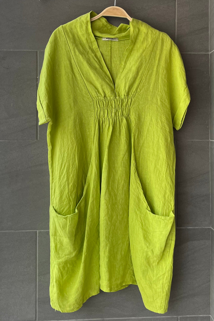 Meo Linen Pocket Dress (Citron)