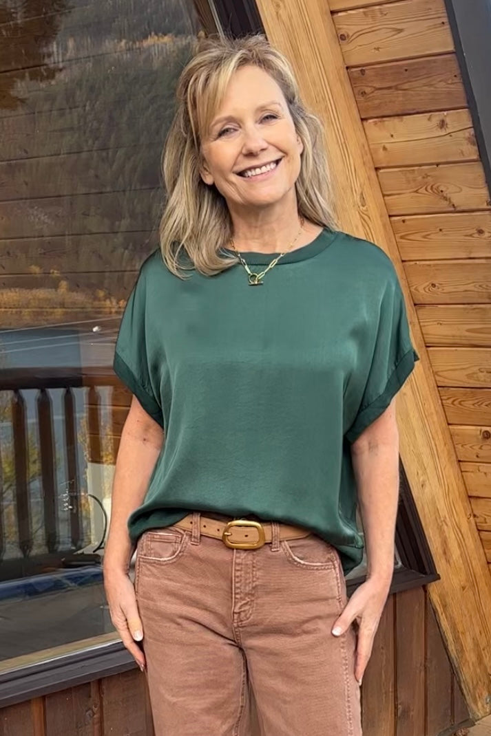 Meo Satin Margot Tee (Forest Green)