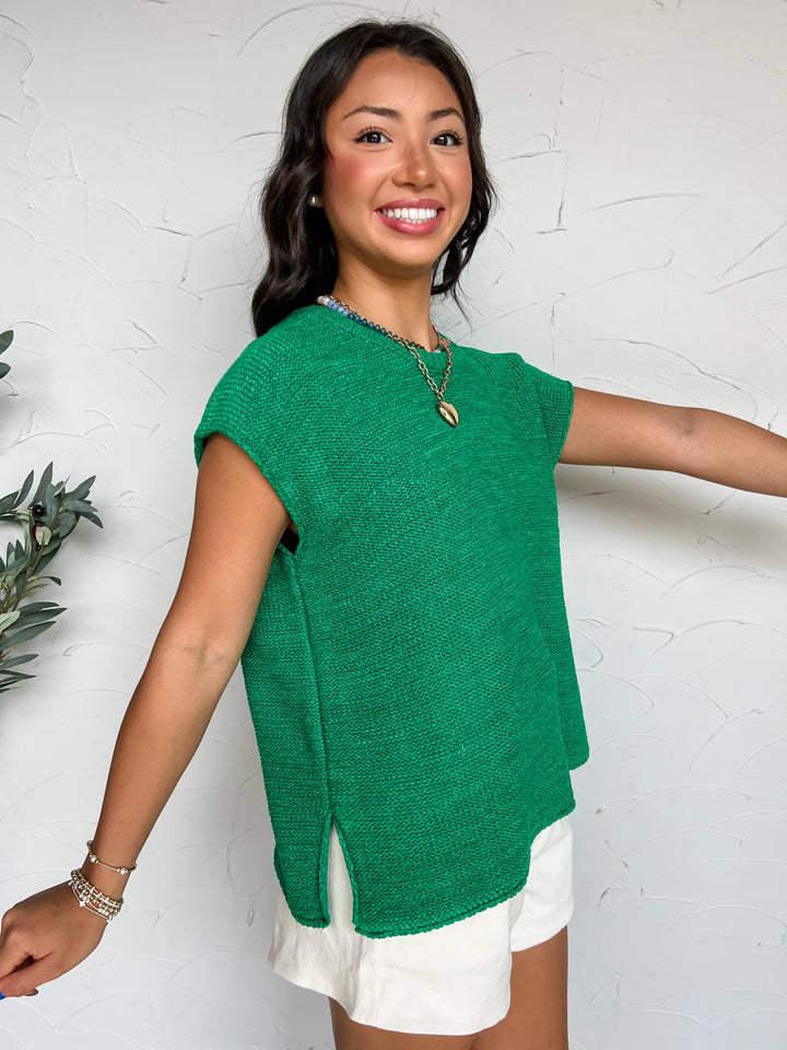 Zen Knit Sweater Tee (Kelly Green)