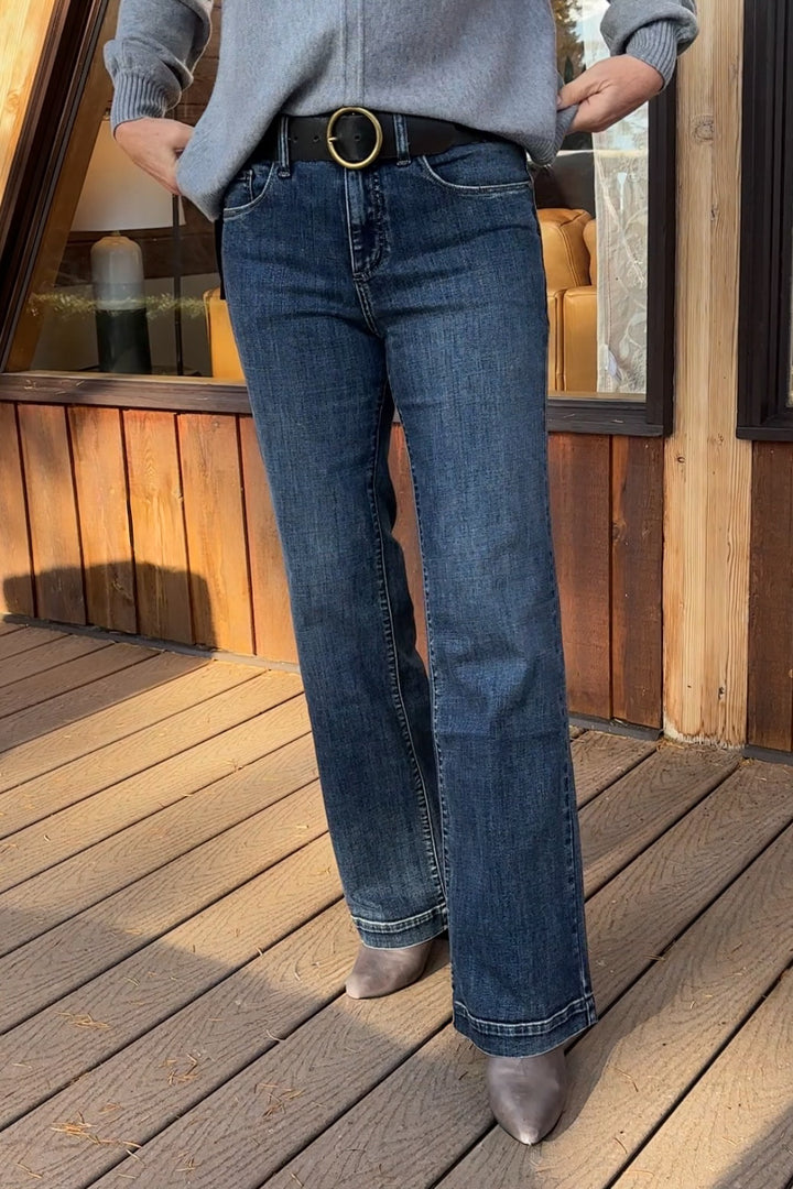 Silver Avery Luxe Stretch Trouser (Mid Wash) - 31"