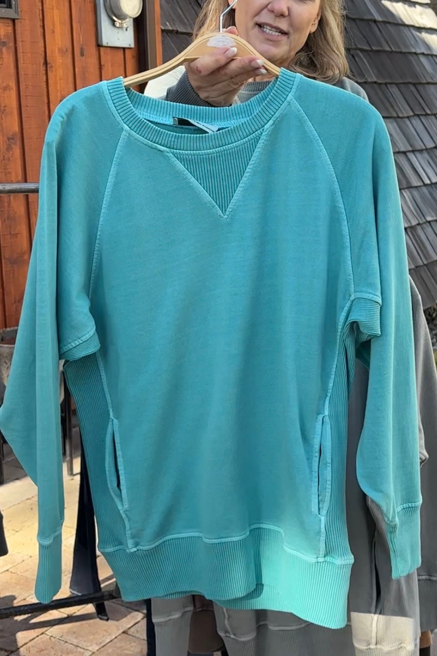 Zen French Terry Sweatshirt (Turquoise)